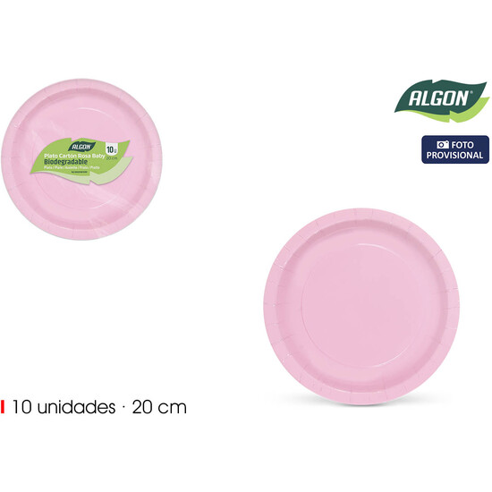 SET-10 PLATO CART.ROSA BABY SOJA 20 ALGON image 1