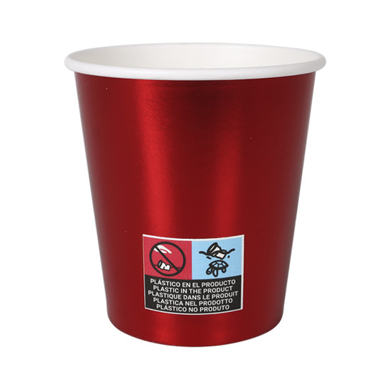 SET-10VASO CARTON ROJO BRILLO 200CC ALGON image 0