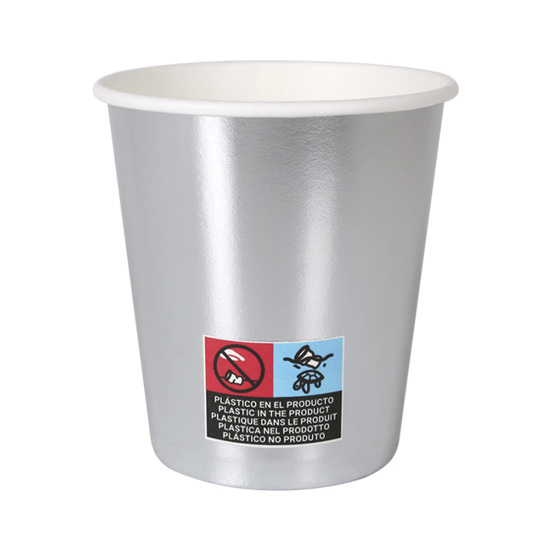 SET-10 VASO CARTON PLATA 200CC ALGON image 0