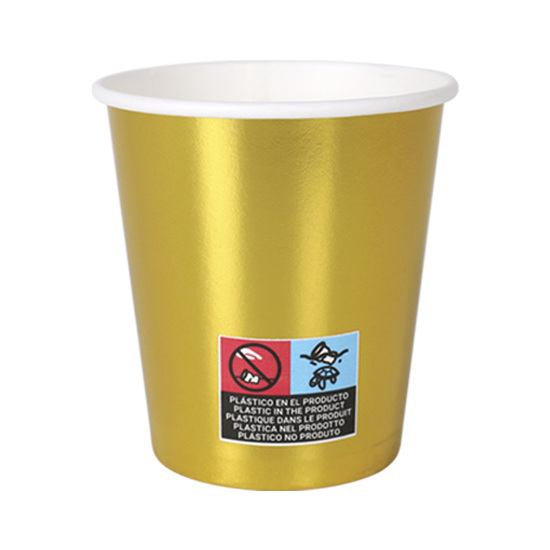 SET-10 VASO CARTON ORO 200CC ALGON image 0