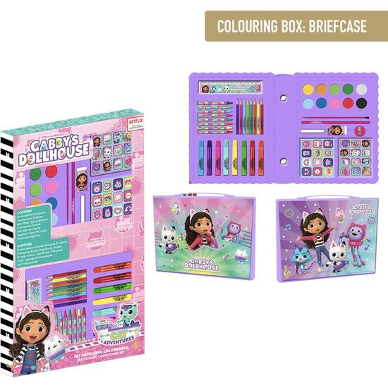 SET PAPELERÍA COLOREABLE CAJA GABBY´S DOLLHOUSE image 0