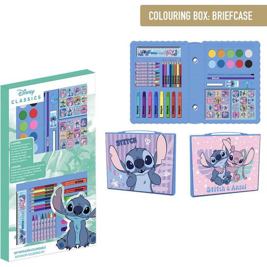 SET PAPELERÍA COLOREABLE CAJA STITCH image 0