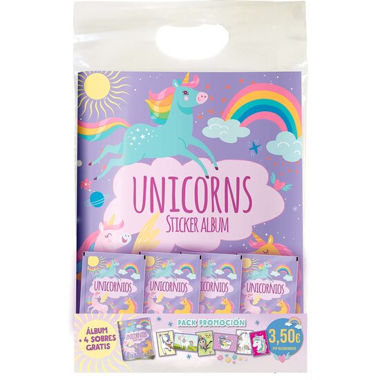 STARTER PACK ALBUM+4SOBRES UNICORNS image 0