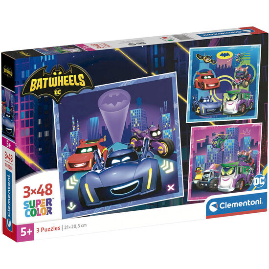 PUZZLE MAXI BATWHEELS DC COMICS 3X48PZS image 0