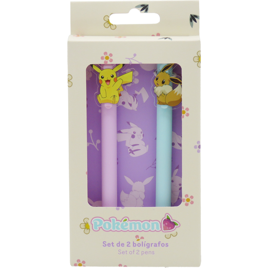 BLISTER 2 BOLIGRAFOS FLOWERS POKEMON image 0