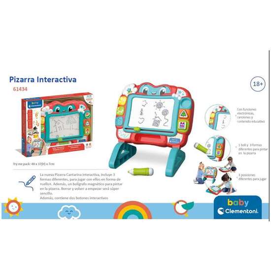 PIZARRA INTERACTIVA CON LUCES , SONIDOS Y CONTENIDO EDUCATIVO. TRES POSICIONES DIFERENTES PARA JUGAR. 48X37X7 CM image 1