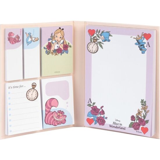 CUADERNO NOTAS ADHESIVAS ALICIA EN EL PAIS DE LAS MARAVILLAS DISNEY image 0