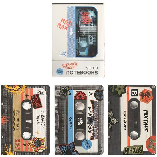SET 3 CUADERNOS A6 WALKMAN STRANGER THINGS image 1