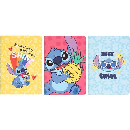 SET 3 CUADERNOS A5 TROPICAL STITCH DISNEY image 1