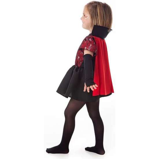 DISFRAZ INFANTIL VAMPIRA ESQUELETOS T-0 (VESTIDO, MITONES Y CAPA) image 0