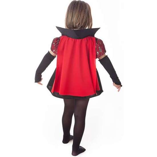 DISFRAZ INFANTIL VAMPIRA ESQUELETOS T-0 (VESTIDO, MITONES Y CAPA) image 1