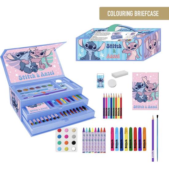 SET PAPELERÍA COLOREABLE MALETÍN STITCH image 0