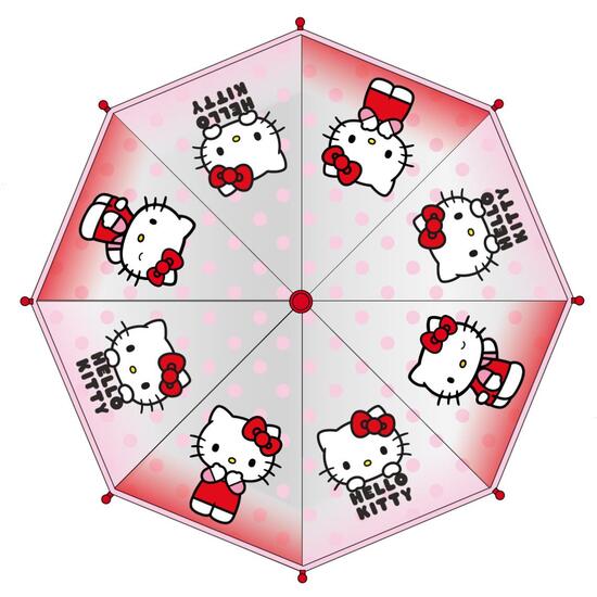 PARAGUAS MANUAL POE BURBUJA HELLO KITTY image 0