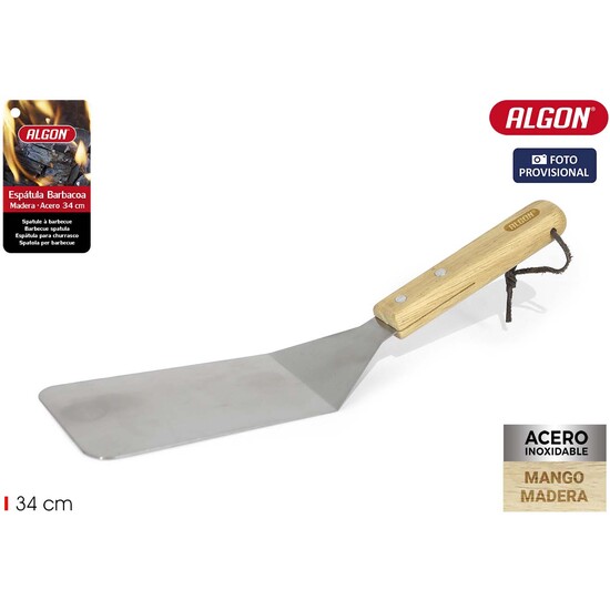 ESPATULA BARBACOA WOOD 34CM ALGON BBQ image 1
