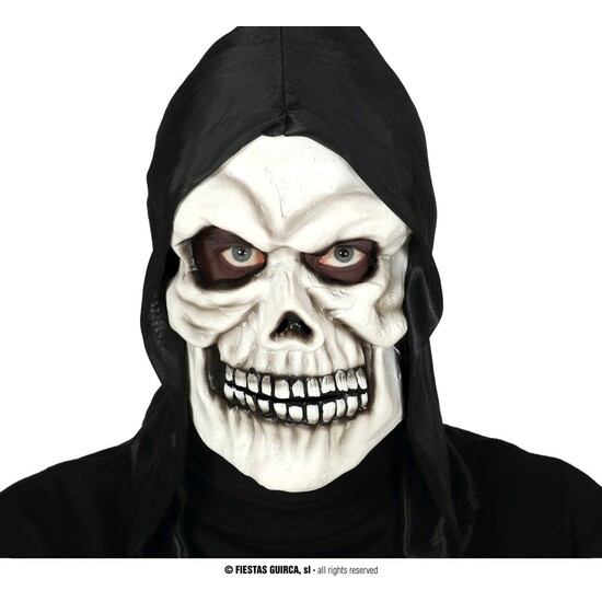MASCARA CALAVERA CON CAPUCHA, VINILO image 0
