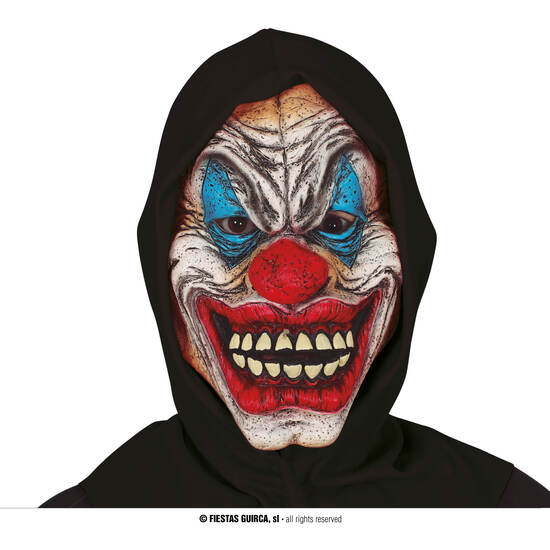 MASCARA PAYASO CON CAPUCHA NEGRA VINILO image 0