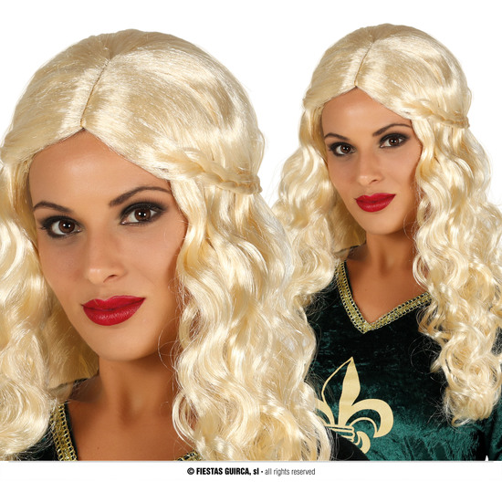 PELUCA MELENA RUBIA CON TRENZA EN CAJA image 0