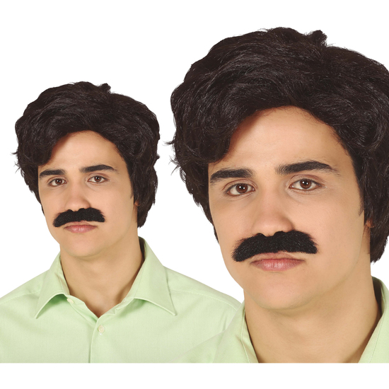 PELUCA NARCOTRAFICANTE CON BIGOTE EN CAJA image 0