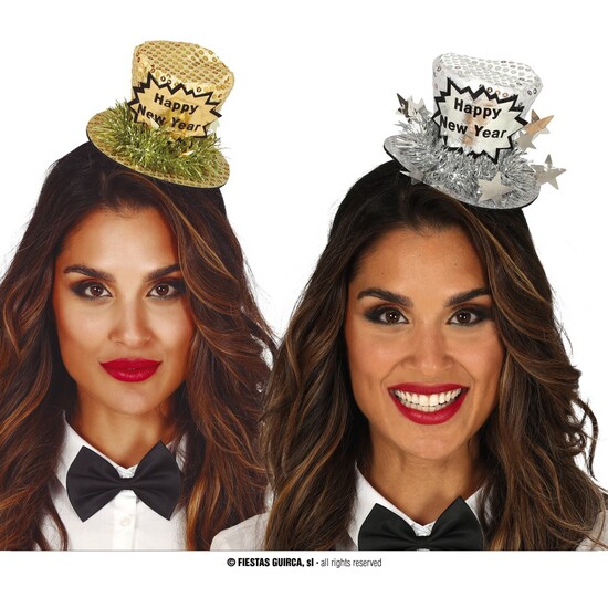DIADEMA CHISTERA "HAPPY NEW YEAR" SURT.PLATA Y ORO image 0