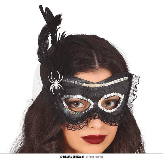 ANTIFAZ NEGRO CON PLUMA image 0