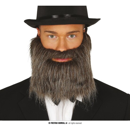 BARBA Y BIGOTE GRIS CON GOMA ELASTICA image 0