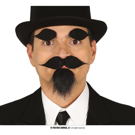 PERILLA, BIGOTE Y CEJAS CON ADHESIVO image 0