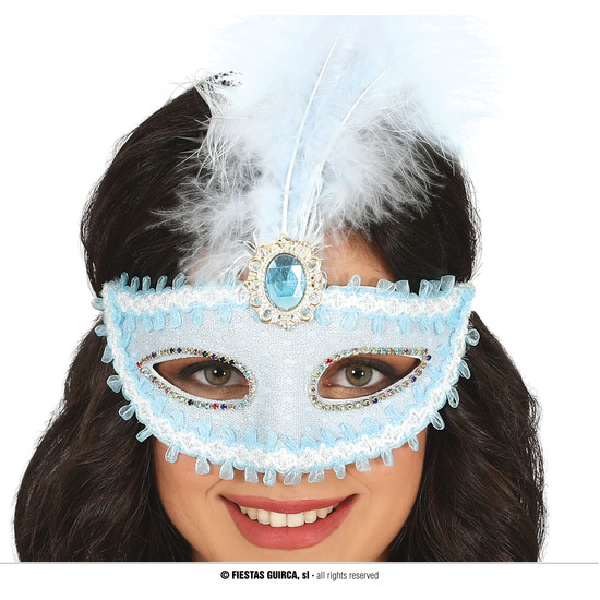 ANTIFAZ AZUL CON PLUMA image 0