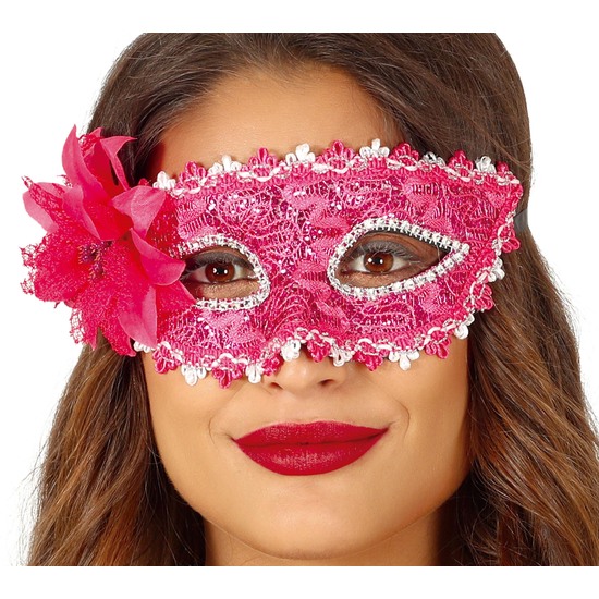 ANTIFAZ FUCSIA CON FLOR image 0