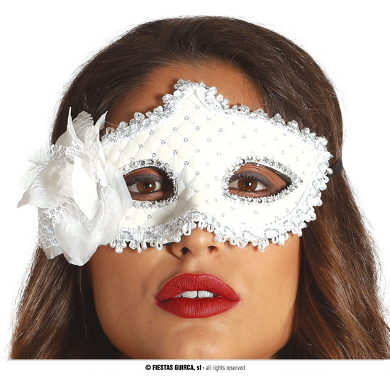 ANTIFAZ BLANCO CON FLOR image 0
