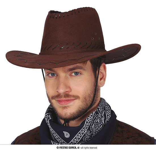 SOMBRERO VAQUERO MARRON OSCURO SIMIL-PIEL image 0