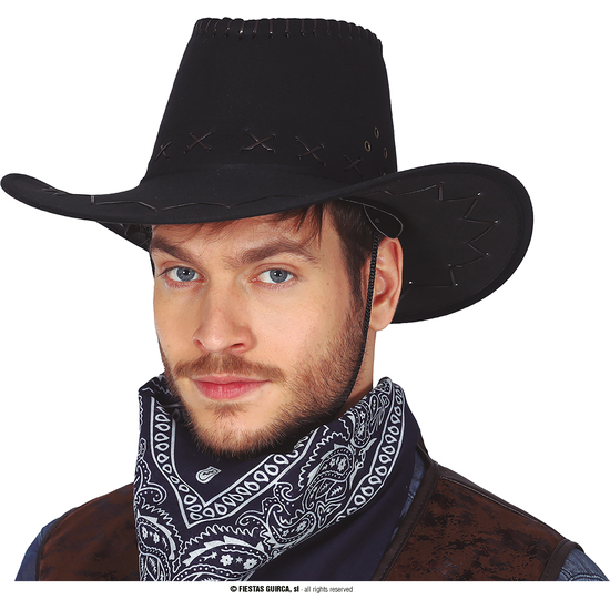 SOMBRERO VAQUERO NEGRO SIMIL-PIEL image 0