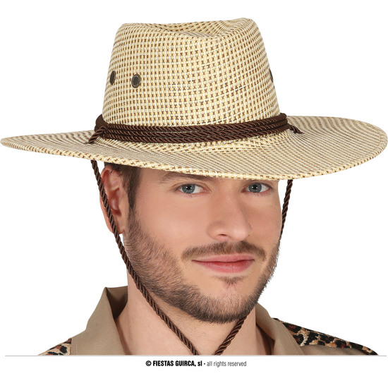SOMBRERO VAQUERO MARRON TELA image 0