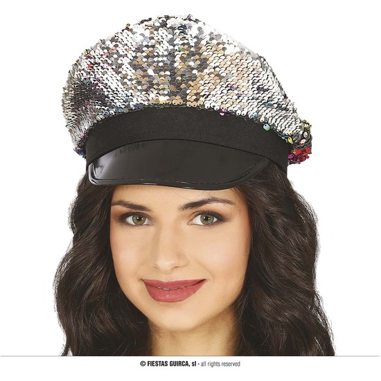 GORRA LENTEJUELAS PLATA image 0