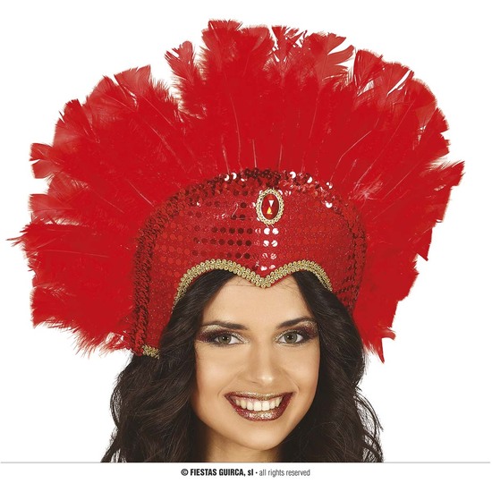 TOCADO PLUMAS ROJO image 0