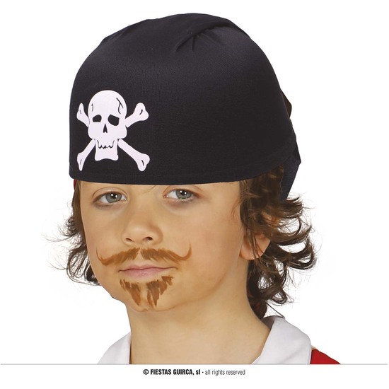 SOMBRERO PIRATA TELA NEGRO INFANTIL image 0