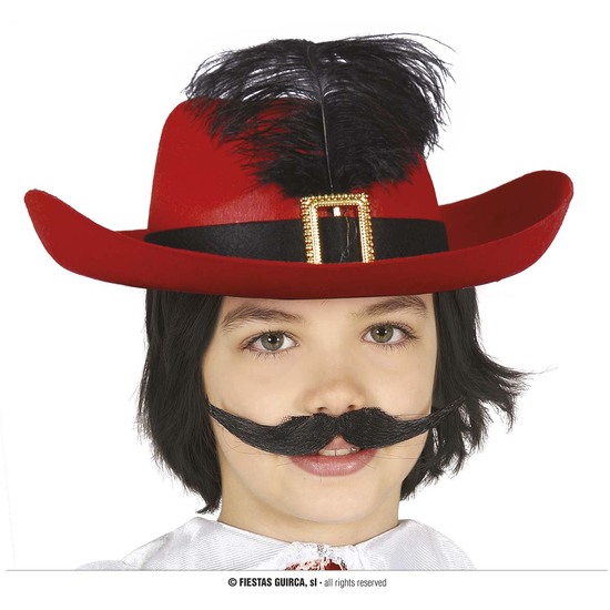 SOMBRERO FIELTRO MOSQUETERO ROJO INFANTIL image 0