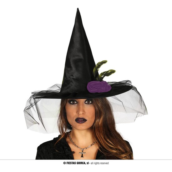 SOMBRERO BRUJA CON VELO image 0