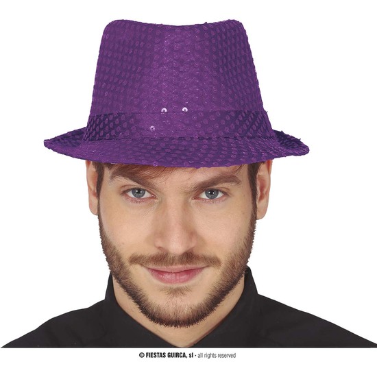 GORRO GANGSTER LENTEJUELAS LILA image 0