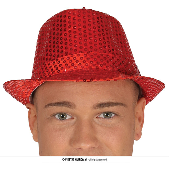 GORRO GANGSTER LENTEJUELAS ROJO image 0