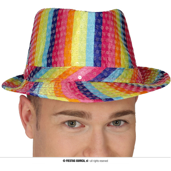 GORRO GANGSTER LENTEJUELAS MULTIC. image 0
