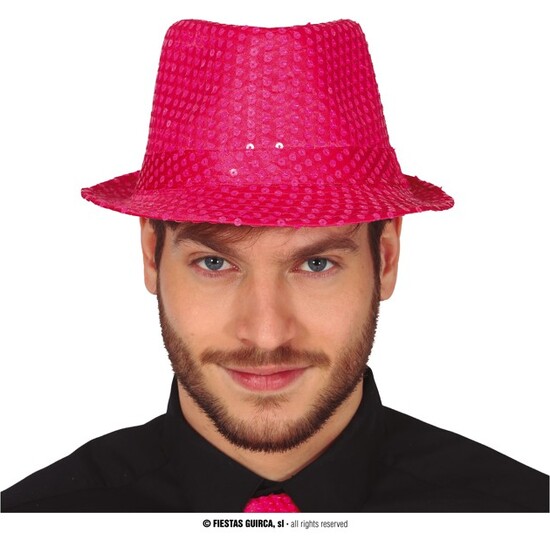 GORRO GANGSTER LENTEJUELAS ROSA NEON image 0