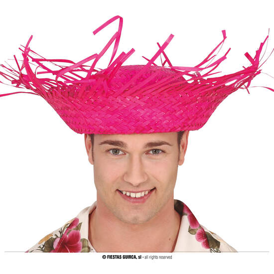 SOMBRERO ESPANTAPAJAROS PAJA ROSA image 0