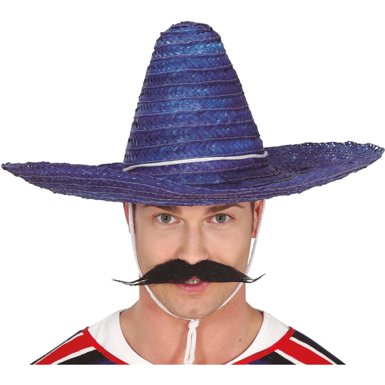 SOMBRERO MEXICANO PAJA 50CM. AZUL image 0