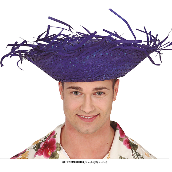 SOMBRERO ESPANTAPAJAROS PAJA AZUL image 0