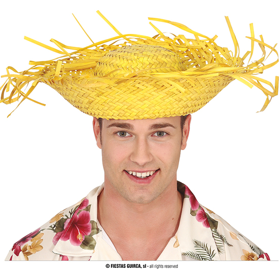 SOMBRERO ESPANTAPAJAROS PAJA AMARILLO image 0
