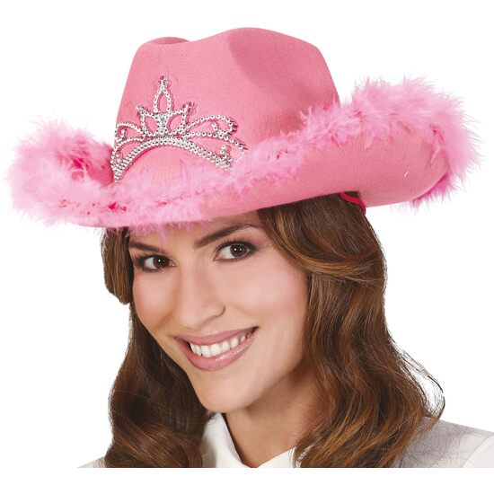 GORRO COWBOY ROSA CON BOA image 0