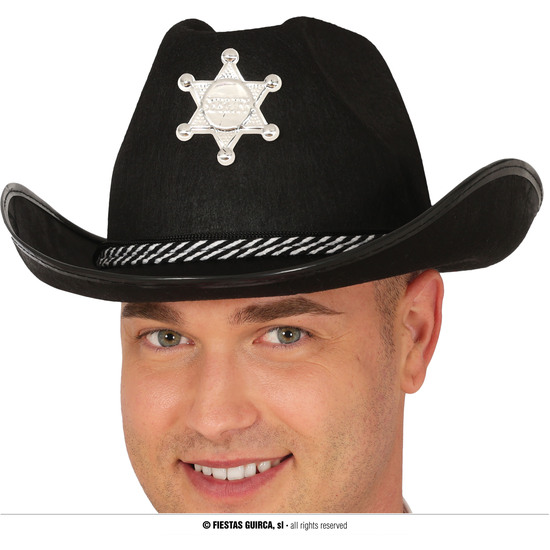 SOMBRERO SHERIFF FIELTRO NEGRO image 0