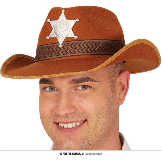 SOMBRERO SHERIFF FIELTRO MARRON image 0