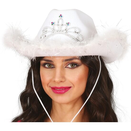 SOMBRERO FIELTRO BLANCO CON BOA, ADULTA image 0