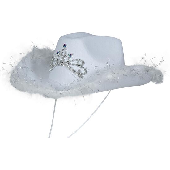 SOMBRERO FIELTRO BLANCO CON BOA, ADULTA image 3